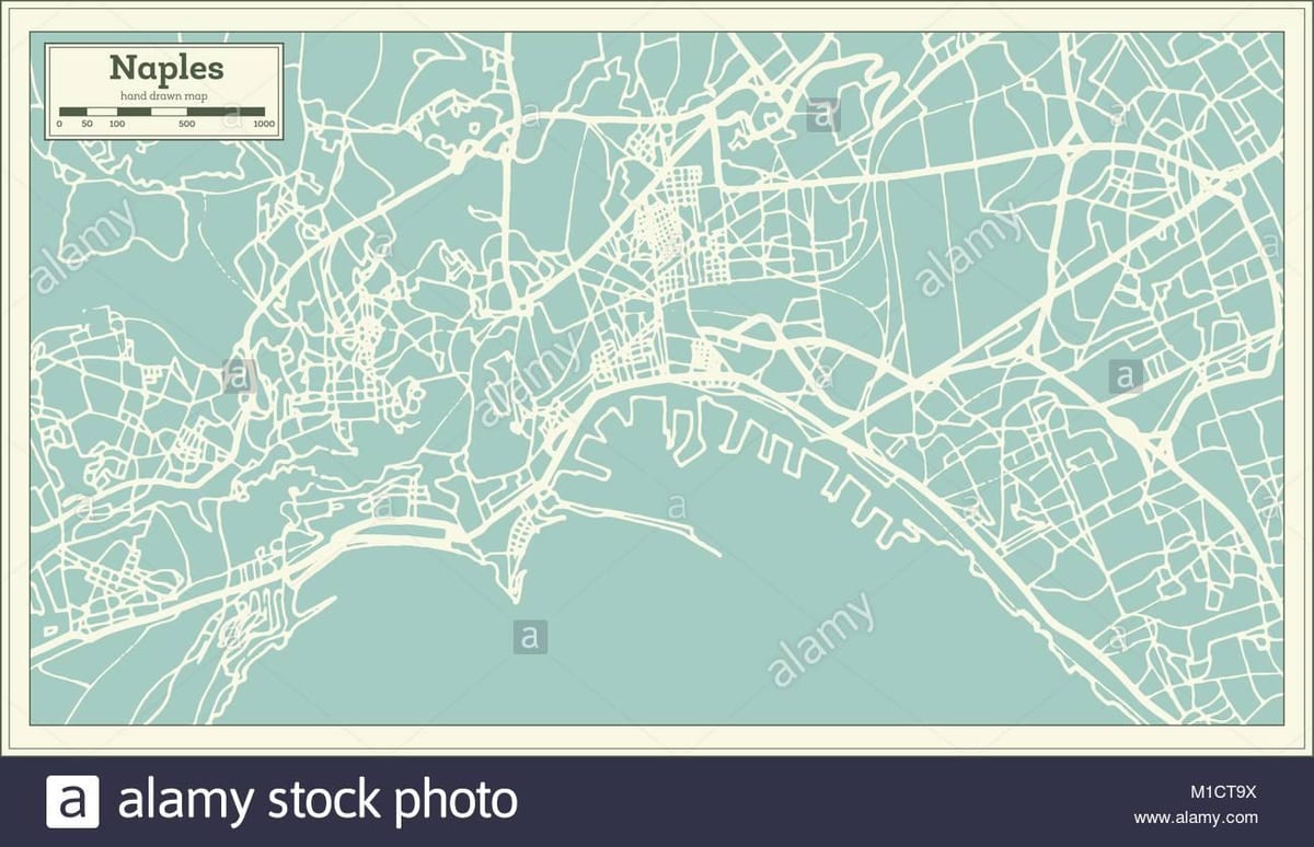 வரைபடம் நேபிள்ஸ் நகரம், இத்தாலி
