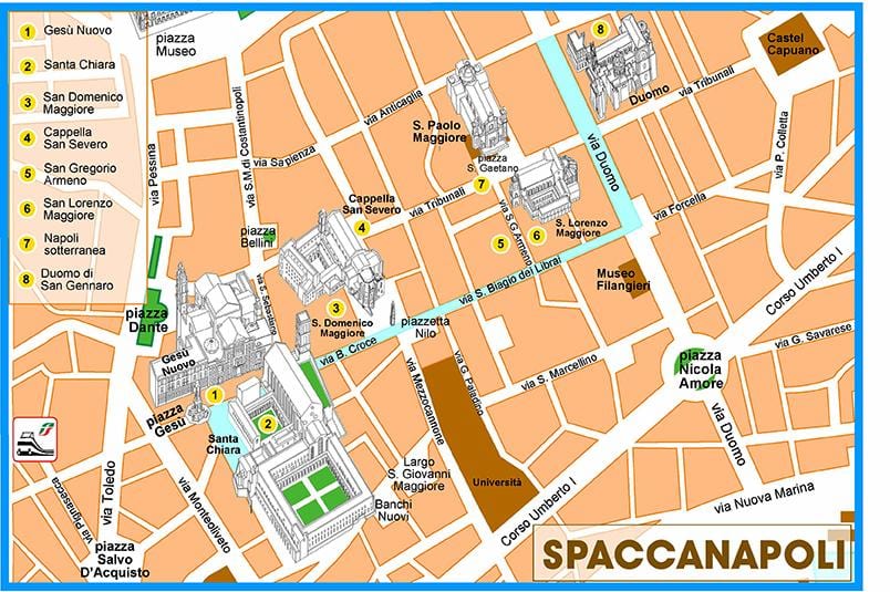 வரைபடம் spaccanapoli நேபிள்ஸ்
